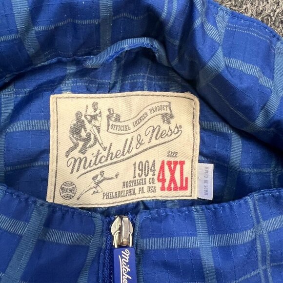 Mitchell & Ness LA Dodgers MLB Blue Plaid Windbreaker Jacket Hood Mens Size 4XL - Picture 7 of 16